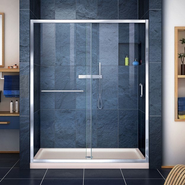 DREAMLINE DL-6971-22 INFINITY-Z 32 D X 60 W X 74 3/4 H SLIDING SHOWER DOOR AND SLIMLINE SHOWER BASE KIT