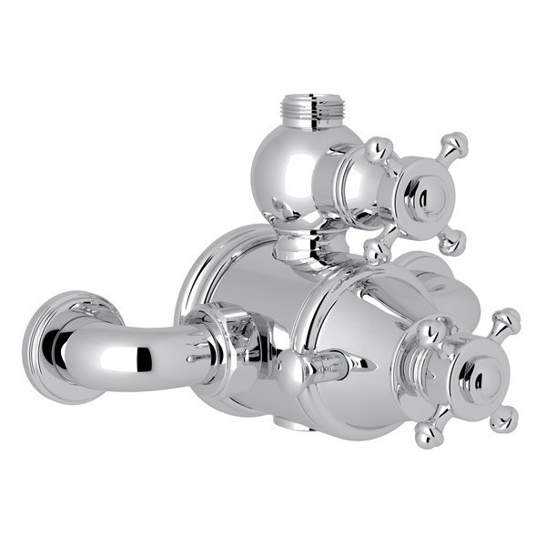 ROHL U.5752X PERRIN & ROWE GEORGIAN ERA EXPOSED THERM VALVE WITH VOLUME AND TEMPERATURE CONTROL, CROSS HANDLES