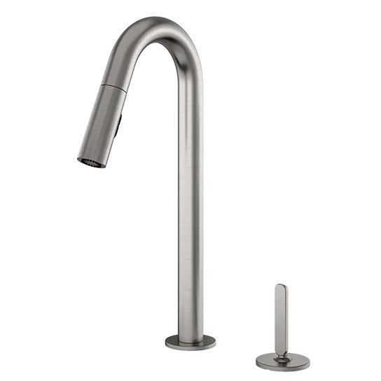 JULIEN 306215 APE X PREP COLLECTION PULL DOWN BAR FAUCET WITH REMOTE SINGLE LEVER IN BRUSHED NICKEL