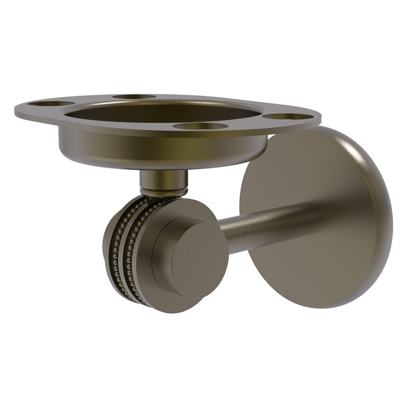 ALLIED BRASS 7226D SATELLITE ORBIT 3 1/2 INCH TWO TUMBLER AND TOOTHBRUSH HOLDER WITH DOTTED ACCENTS