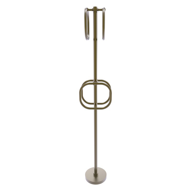 ALLIED BRASS TS-40 9 INCH TOWEL STAND WITH 4 INTEGRATED TOWEL RINGS