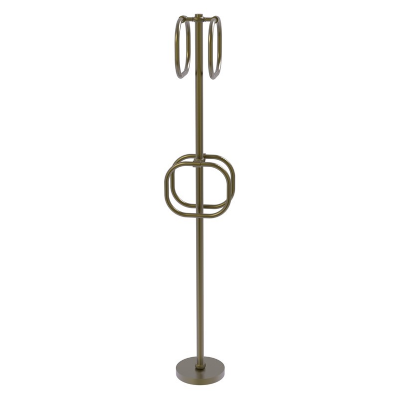 ALLIED BRASS TS-40T 9 INCH TOWEL STAND WITH 4 INTEGRATED TOWEL RINGS WITH TWIST DETAIL