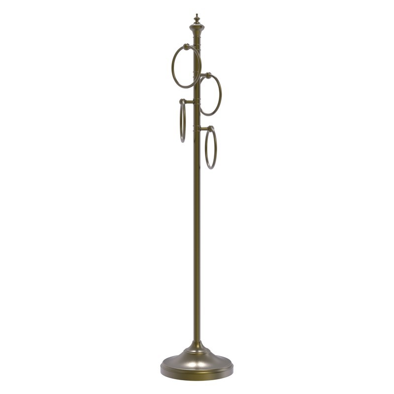 ALLIED BRASS TS-D1 6 INCH FLOOR STANDING 4 TOWEL RING STAND