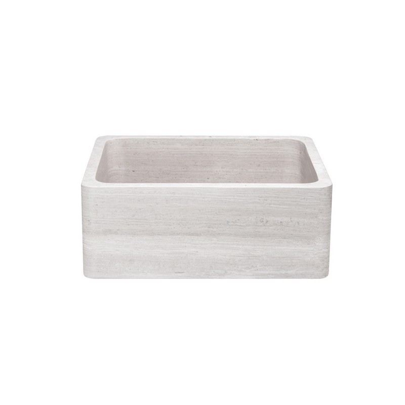 ALLSTONE GROUP KF242010-STLM 24 INCH SINGLE BOWL STRATUS MARBLE STRAIGHT FRONT FARMHOUSE KITCHEN SINK - HONED