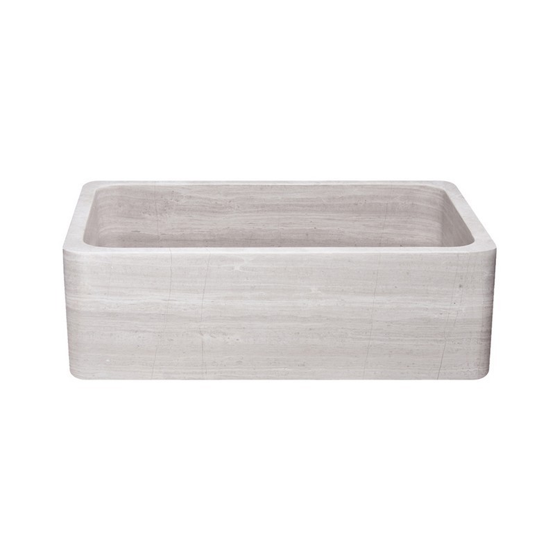 ALLSTONE GROUP KF302010SB-NLP-STLM 30 INCH SINGLE BOWL STRATUS MARBLE STRAIGHT FRONT FARMHOUSE KITCHEN SINK - HONED