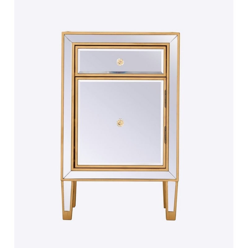 ELEGANT FURNITURE LIGHTING MF72035G REFLEXION 18 INCH RECTANGLE END TABLE - ANTIQUE GOLD