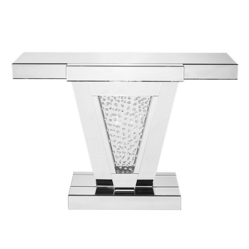 ELEGANT FURNITURE LIGHTING MF91014 MODERN 47 INCH RECTANGLE CONSOLE TABLE - CLEAR