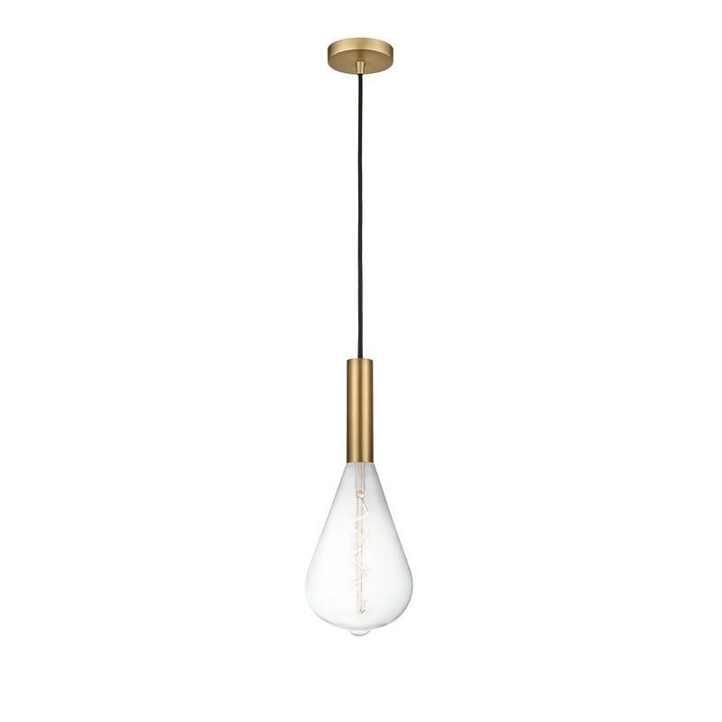 INNOVATIONS LIGHTING 198-1P-BB-BB164LED EDISON BALLSTON 6 1/2 INCH 1 LIGHT CEILING MOUNT MINI PENDANT IN BRUSHED BRASS