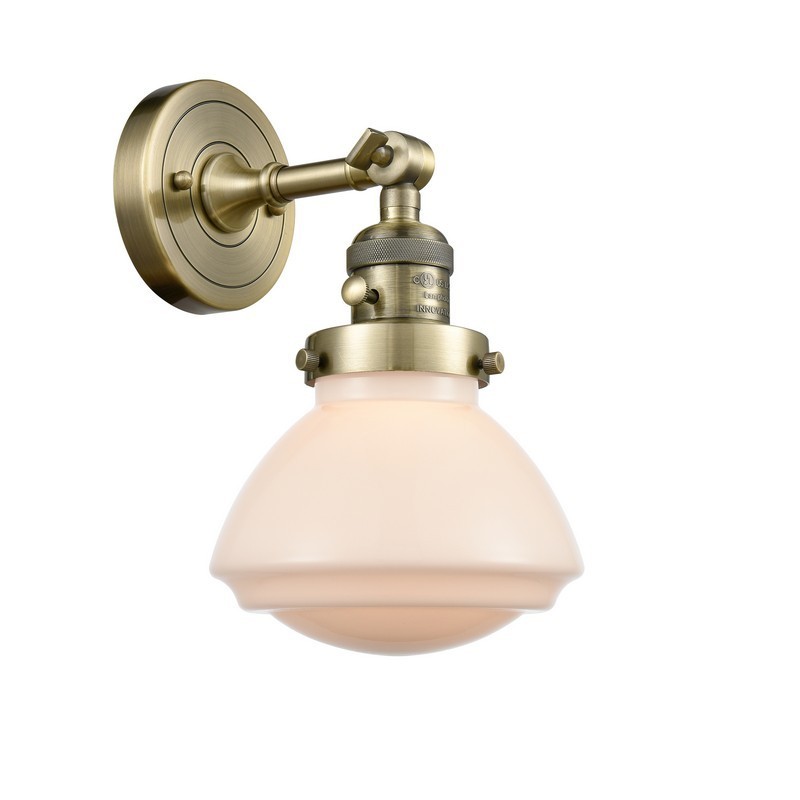 INNOVATIONS LIGHTING 203SW-AB-G321-LED OLEAN FRANKLIN RESTORATION 6 3/4 INCH 1 LIGHT WALL MOUNT WALL SCONCE IN ANTIQUE BRASS