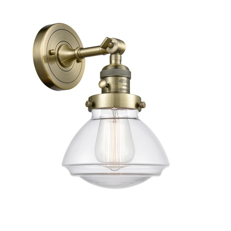 INNOVATIONS LIGHTING 203SW-AB-G322-LED OLEAN FRANKLIN RESTORATION 6 3/4 INCH 1 LIGHT WALL MOUNT WALL SCONCE IN ANTIQUE BRASS