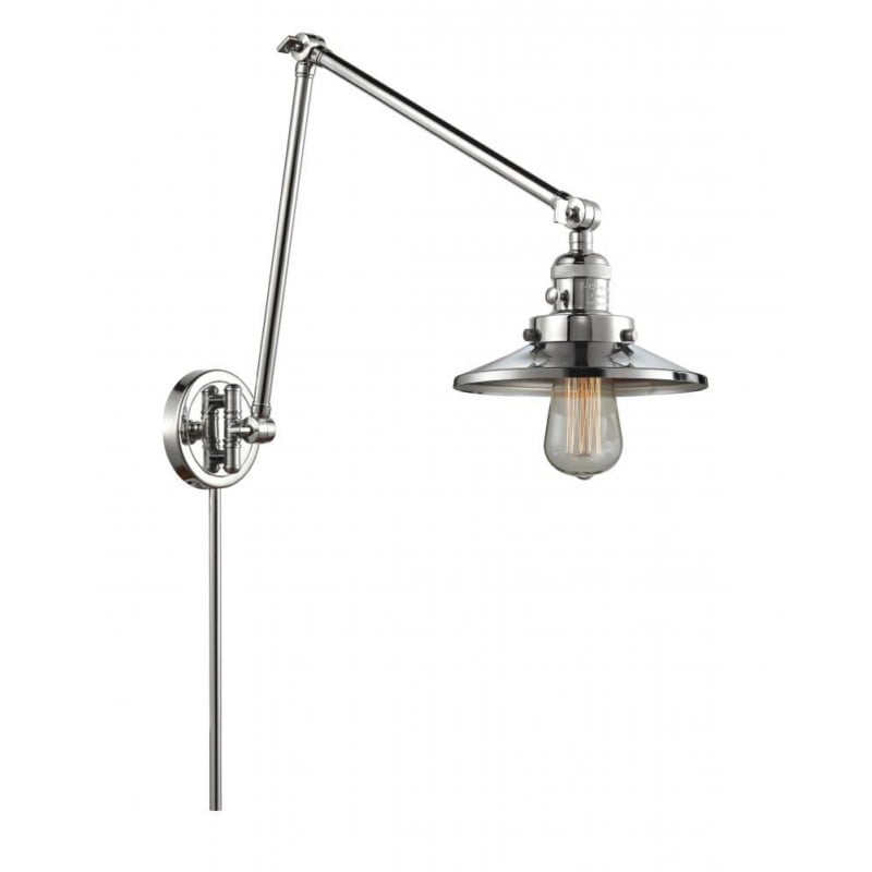 INNOVATIONS LIGHTING 238-PC-M7 FRANKLIN RESTORATION RAILROAD 1 LIGHT 8 INCH METAL SHADE SWING ARM LIGHT - POLISHED CHROME