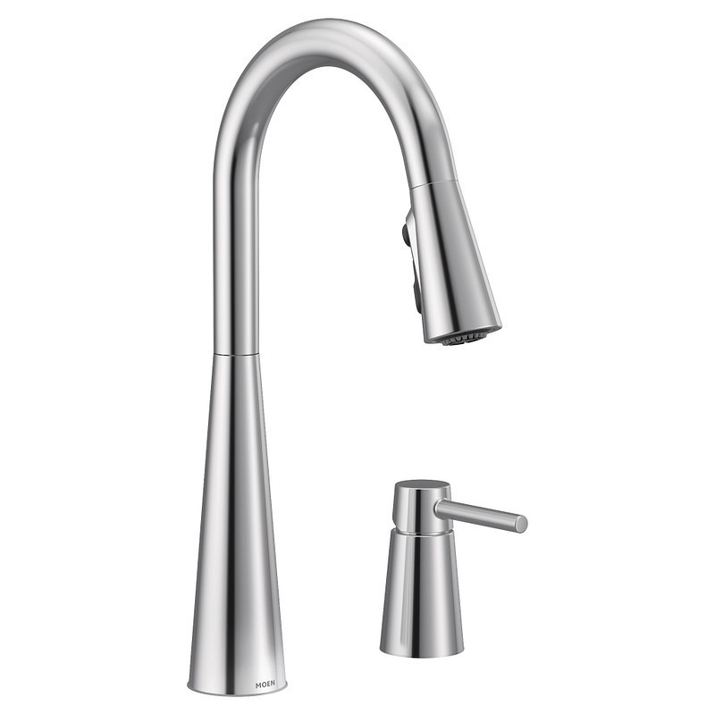 MOEN 7871 SLEEK 15 1/2 INCH SINGLE HOLE DECK MOUNT PULLDOWN KITCHEN FAUCET WITH LEVER HANDLE