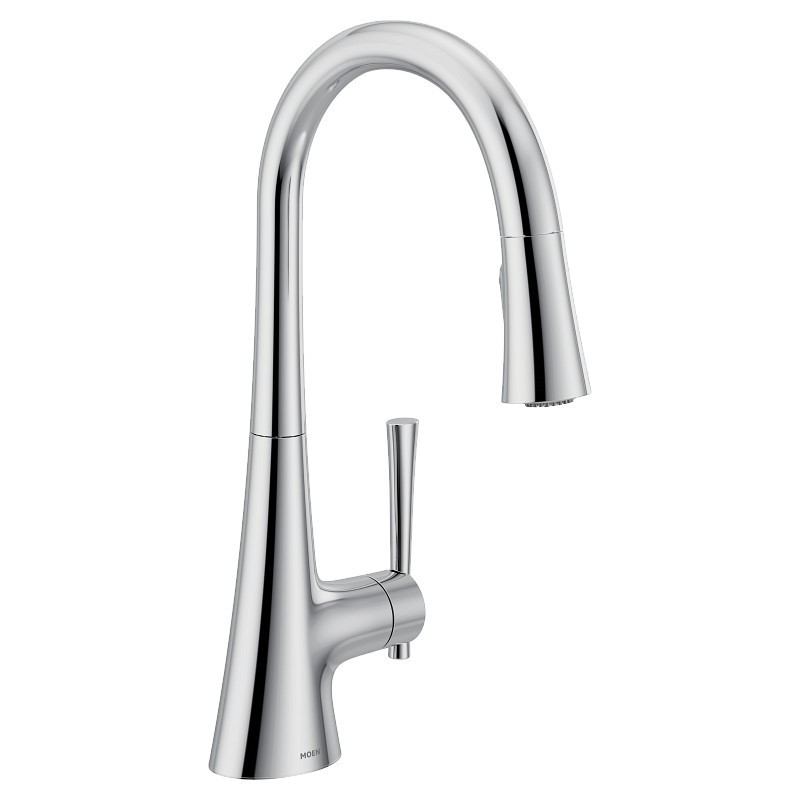 MOEN 9126 KURV 16 3/8 INCH SINGLE HOLE DECK MOUNT PULLDOWN KITCHEN FAUCET WITH LEVER HANDLE