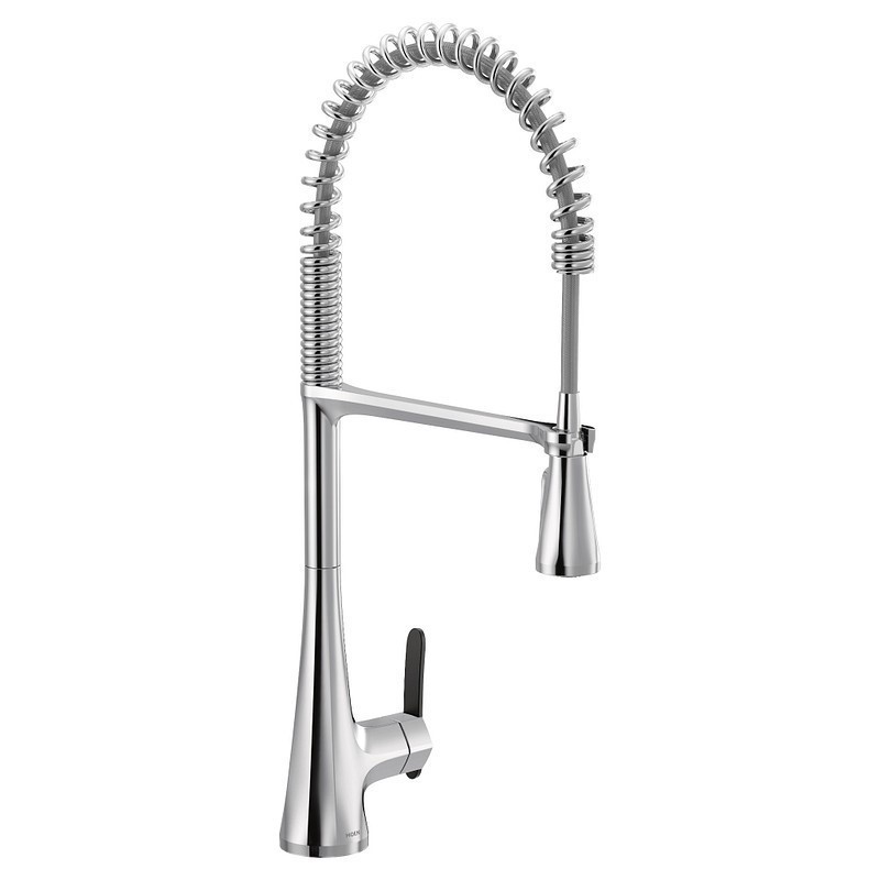 MOEN S5235 SINEMA 23 1/2 INCH SINGLE HOLE DECK MOUNT PULLDOWN KITCHEN FAUCET WITH LEVER HANDLE