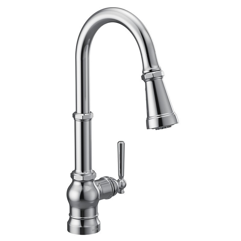 MOEN S72003 PATERSON 17 INCH SINGLE HOLE DECK MOUNT PULLDOWN KITCHEN FAUCET WITH LEVER HANDLE