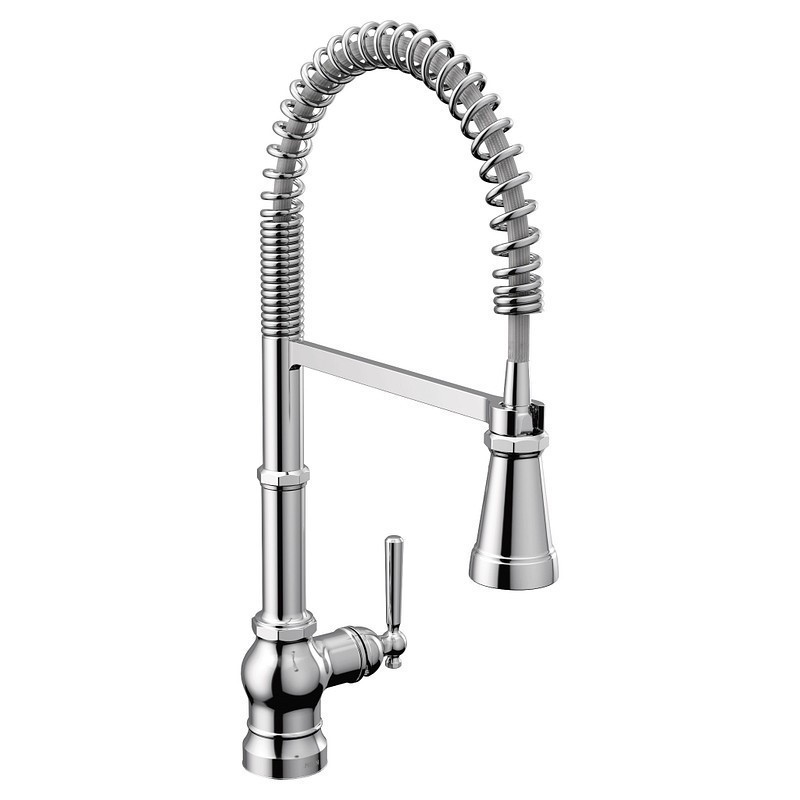 MOEN S72103 PATERSON 22 3/8 INCH SINGLE HOLE DECK MOUNT PULLDOWN KITCHEN FAUCET WITH LEVER HANDLE