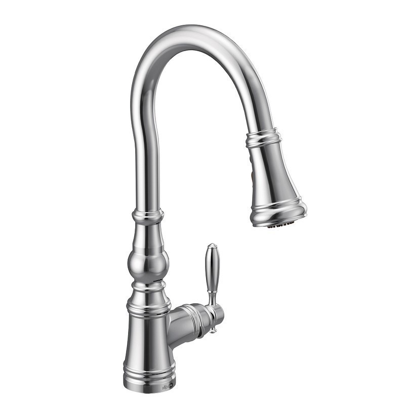 MOEN S73004 WEYMOUTH 16 3/4 INCH SINGLE HOLE DECK MOUNT PULLDOWN KITCHEN FAUCET WITH LEVER HANDLE