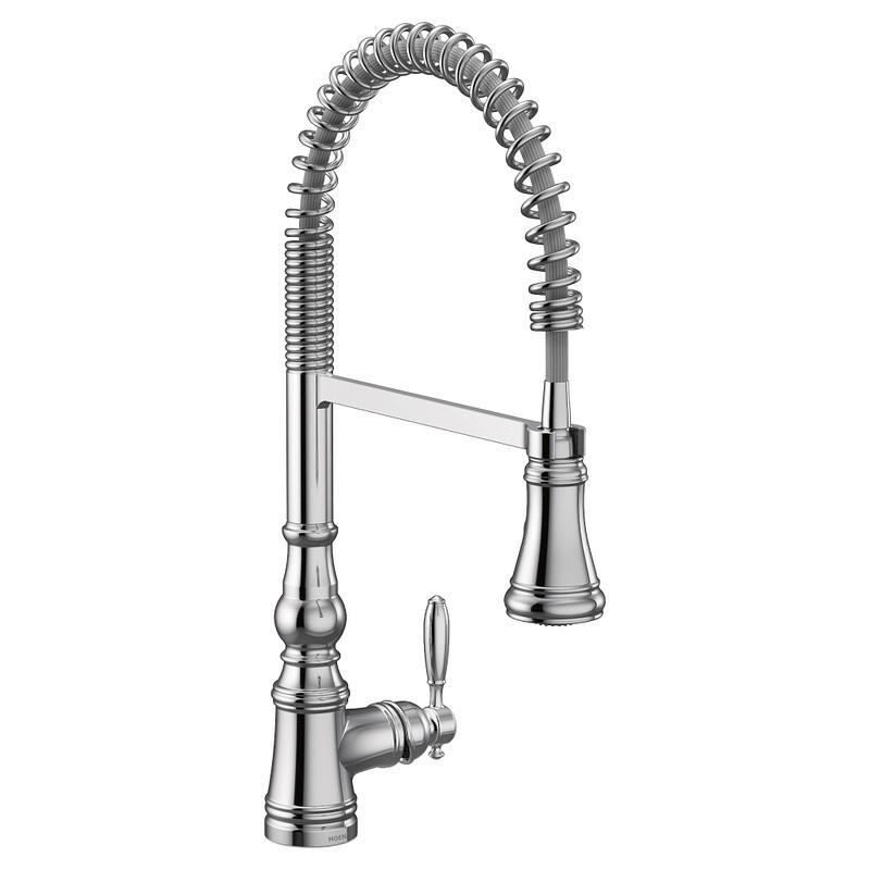 MOEN S73104 WEYMOUTH 21 3/4 INCH SINGLE HOLE DECK MOUNT PULLDOWN KITCHEN FAUCET WITH LEVER HANDLE