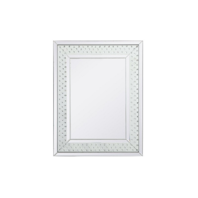 ELEGANT FURNITURE LIGHTING MR912836 SPARKLE 28 X 36 INCH RECTANGLE WALL MOUNTED MIRROR - CLEAR
