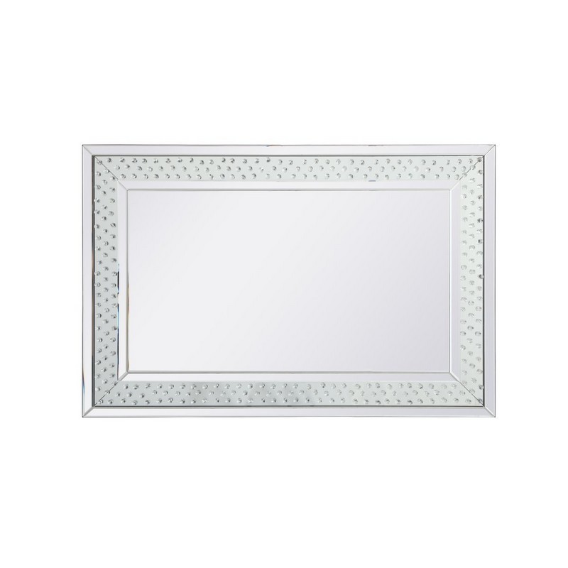 ELEGANT FURNITURE LIGHTING MR913248 SPARKLE 32 X 48 INCH RECTANGLE WALL MOUNTED MIRROR - CLEAR