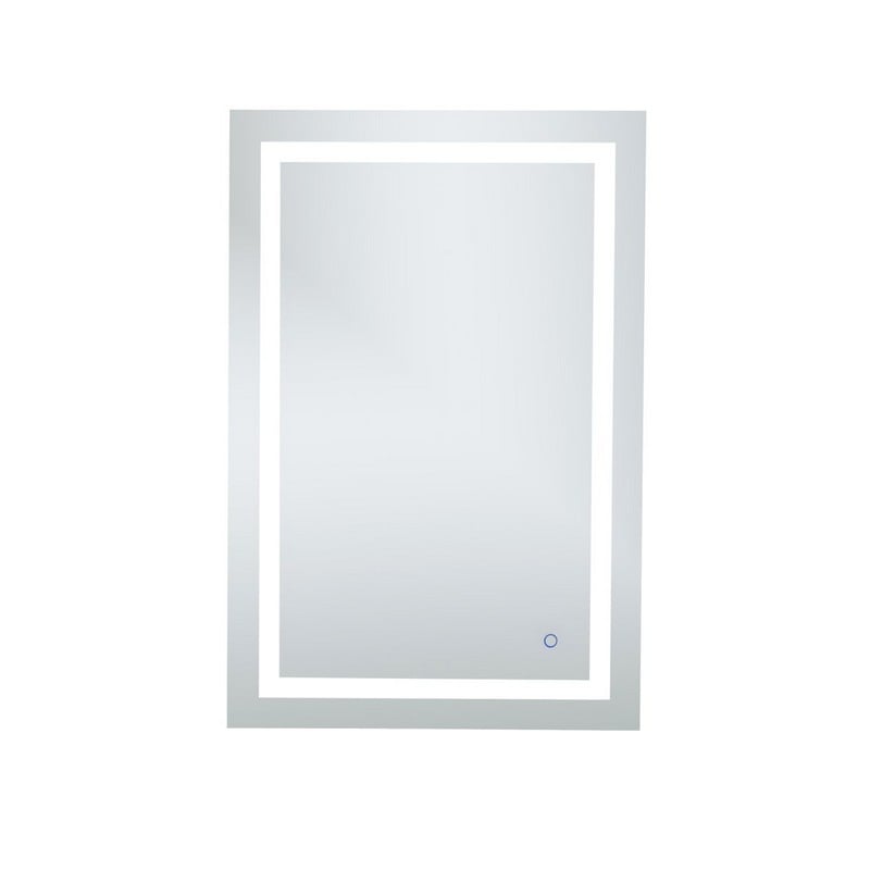 ELEGANT FURNITURE LIGHTING MRE12740 HELIOS 27 X 40 INCH RECTANGULAR WALL MOUNTED LED MIRROR - SILVER