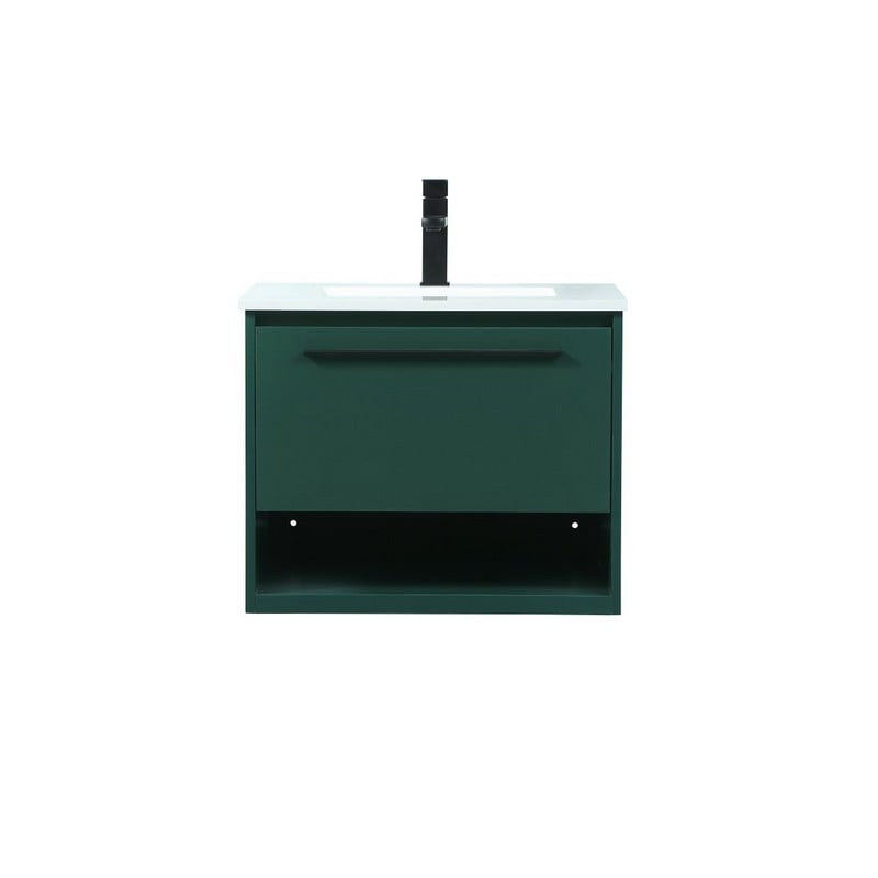 ELEGANT FURNITURE LIGHTING VF43524MGN ROMAN 24 INCH SINGLE SINK BATH VANITY - GREEN