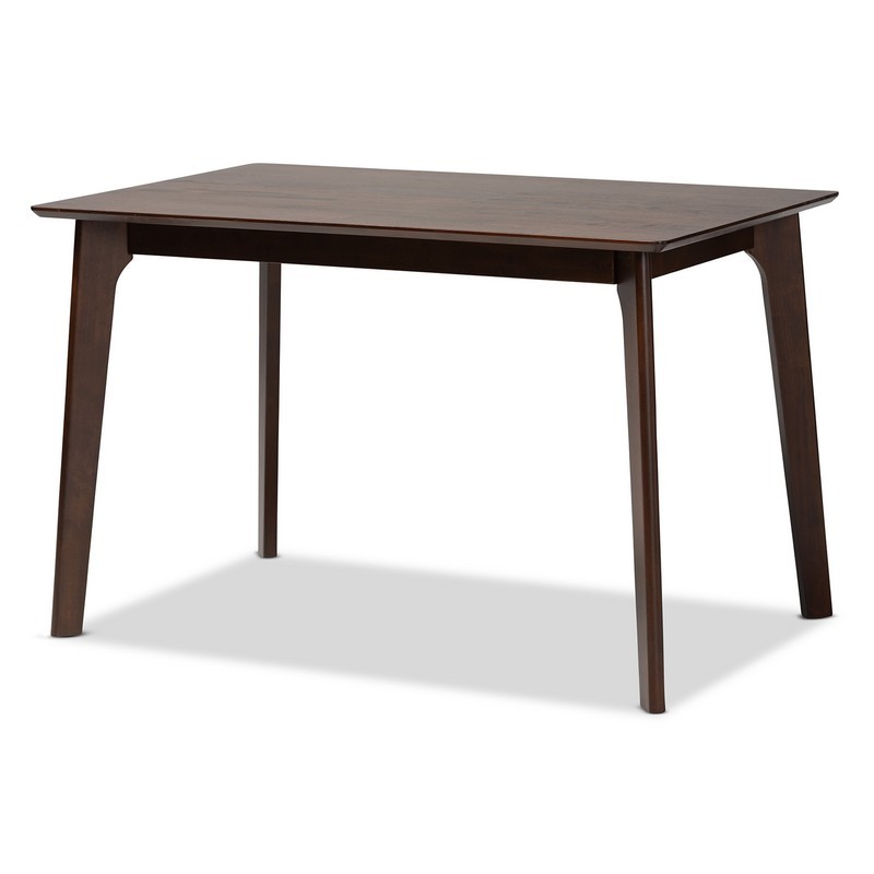 BAXTON STUDIO BW19-02T-CAPPUCCINO-47-IN-DT SENECA 47 1/5 INCH MODERN AND CONTEMPORARY DARK BROWN FINISHED WOOD DINING TABLE