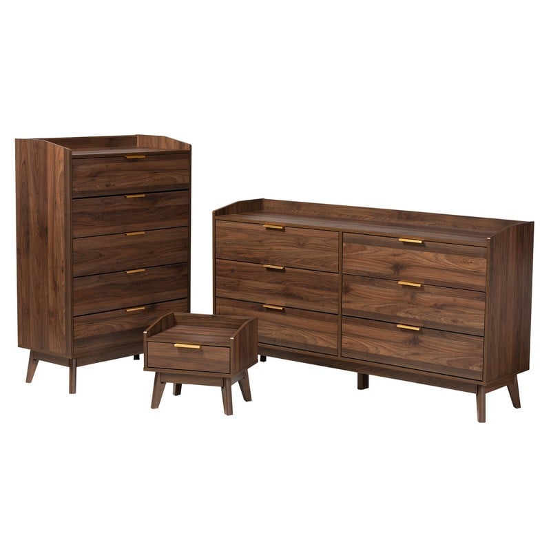 BAXTON STUDIO LV4ST4240WI-COLUMBIA-3PC STORAGE SET LENA 31 1/2 INCH MID-CENTURY MODERN WALNUT BROWN FINISHED WOOD 3-PIECE STORAGE SET