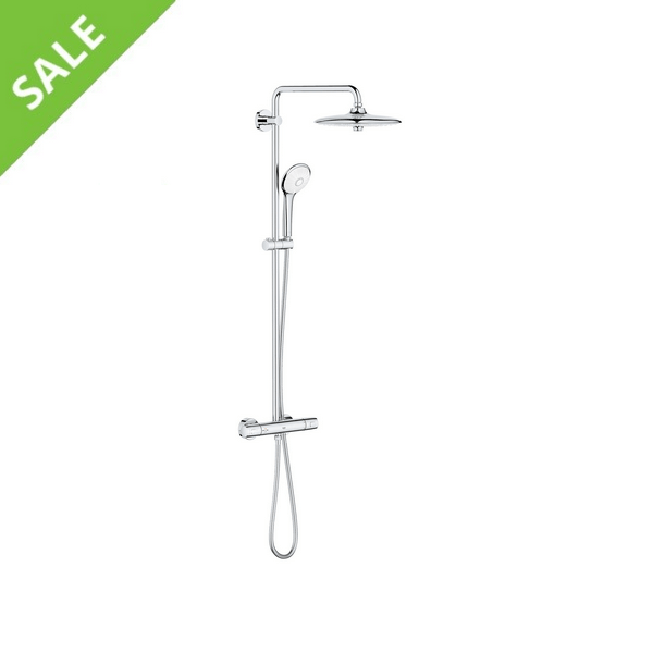 SALE! GROHE 26128002 EUPHORIA 1.75 GPM 260 COOL TOUCH THERMOSTATIC SHOWER SYSTEM IN STARLIGHT CHROME