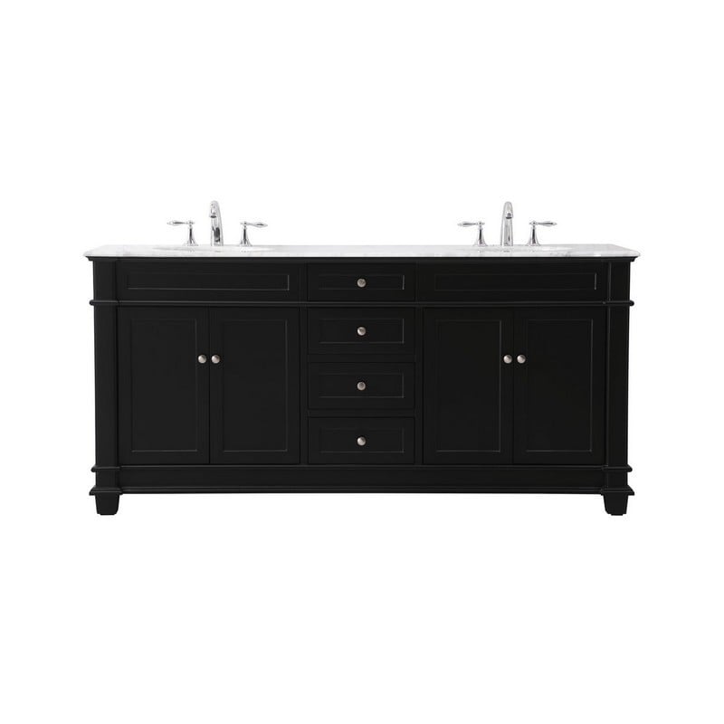 ELEGANT FURNITURE LIGHTING VF50072D WESLEY 72 INCH DOUBLE SINK BATH VANITY