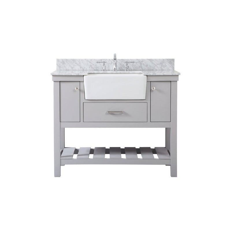 ELEGANT FURNITURE LIGHTING VF60142-BS CLEMENT 42 INCH SINGLE SINK BATH VANITY WITH BACKSPLASH