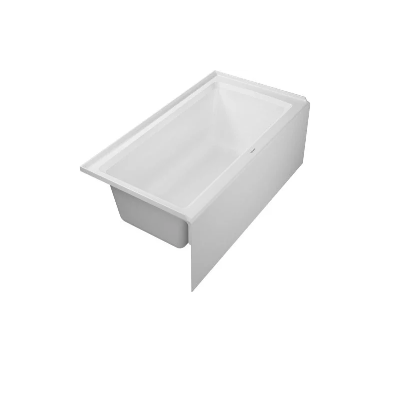 DURAVIT 700441000000090 ARCHITEC 60 X 30 INCH RECTANGLE WITH INTEGRATED PANEL AND FLANGE BATHTUB WITH PANEL HEIGHT 18 INCH (LEFT DRAIN)