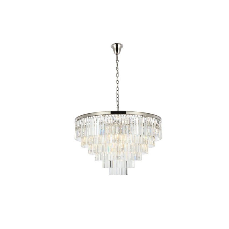 ELEGANT FURNITURE LIGHTING 1201D44/RC SYDNEY 44 INCH 33 LIGHT ROYAL CUT CRYSTAL CHANDELIER LIGHT