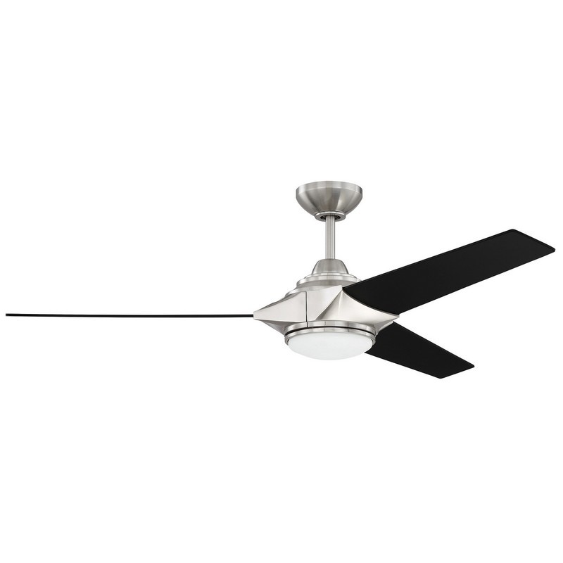 CRAFTMADE ECH54BNK3 ECHELON 54 INCH CEILING FAN WITH BLADES AND LIGHT KIT - BRUSHED POLISHED NICKEL