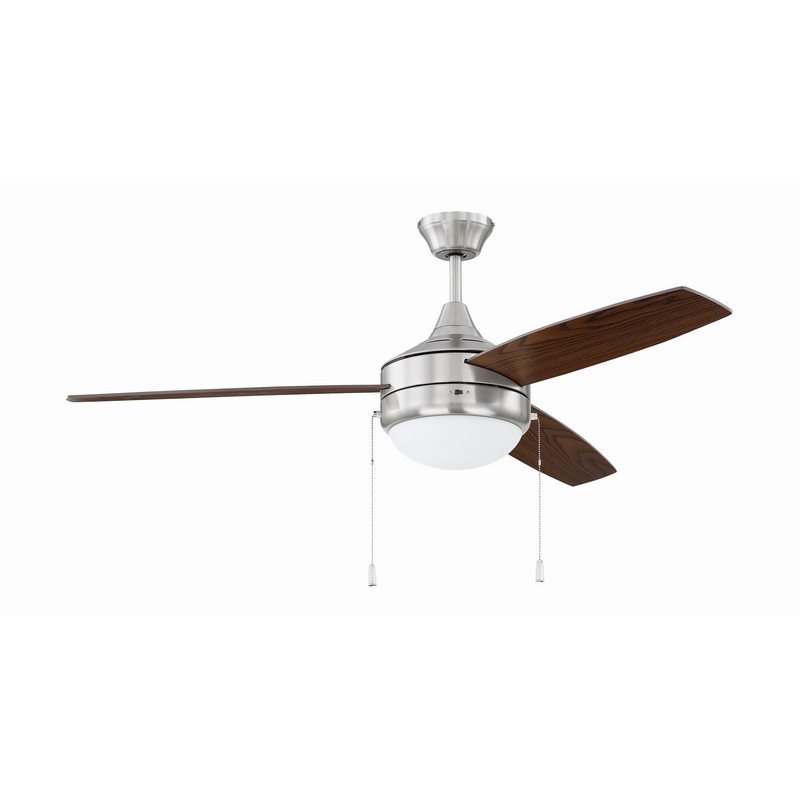 CRAFTMADE EPHA52BNK3 PHAZE 3 52 INCH CEILING FAN WITH BLADES AND LIGHT KIT - BRUSHED POLISHED NICKEL