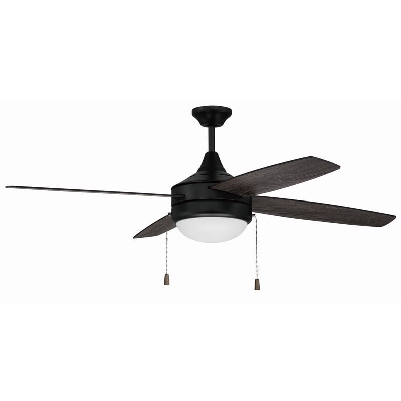 CRAFTMADE PHA52FB4 PHAZE 4 52 INCH CEILING FAN WITH BLADES AND LIGHT KIT - FLAT BLACK