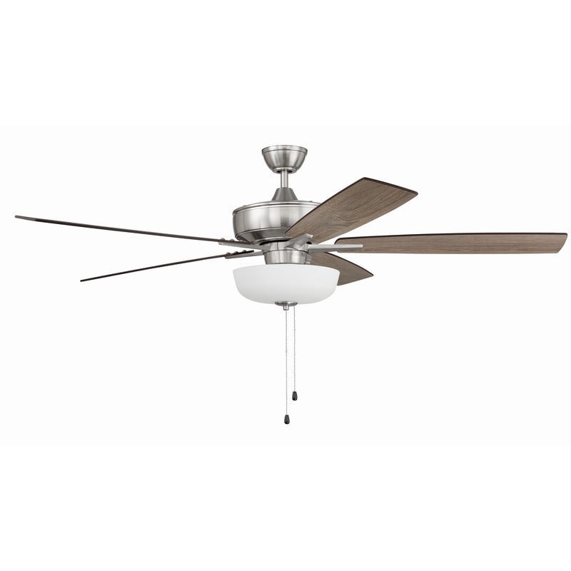 CRAFTMADE S111 SUPER PRO 60 INCH CEILING FAN WITH WHITE BOWL LIGHT KIT AND BLADES