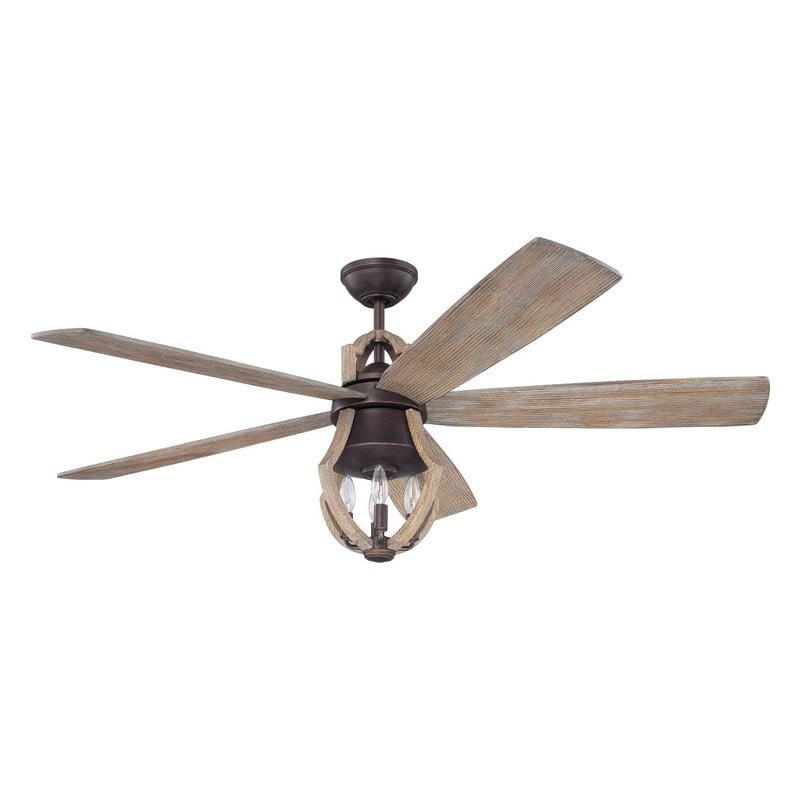 CRAFTMADE WIN56ABZWP5 WINTON 56 INCH CEILING FAN WITH BLADES AND LIGHT KIT - AGED BRONZE BRUSHED