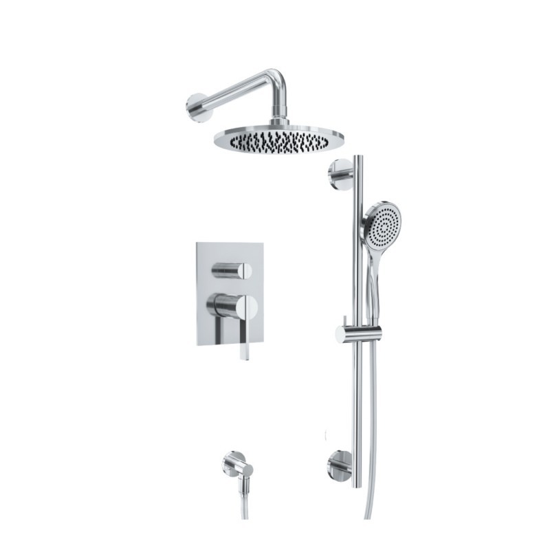 ISENBERG 145.3350CP SERIE 145 TWO OUTPUT SHOWER SET WITH SHOWER HEAD, HAND HELD AND SLIDE BAR - CHROME