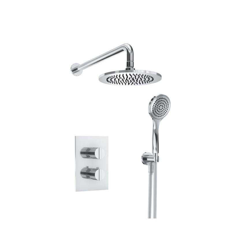 ISENBERG 145.7050CP SERIE 145 TWO OUTPUT SHOWER SET WITH SHOWER HEAD AND HAND HELD - CHROME