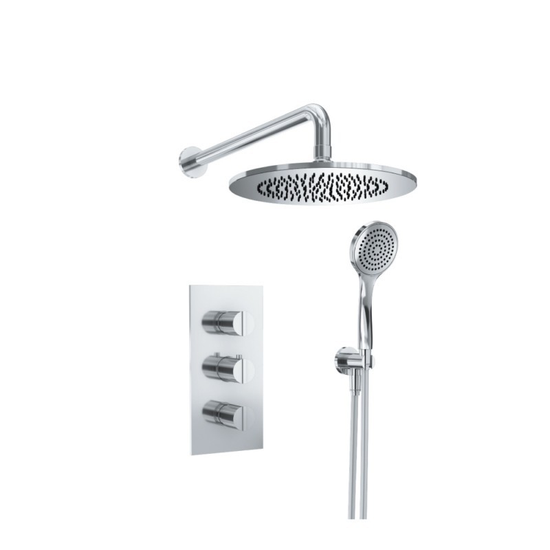 ISENBERG 145.7150CP SERIE 145 TWO OUTPUT SHOWER SET WITH SHOWER HEAD AND HAND HELD - CHROME