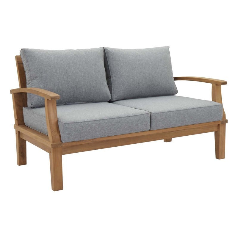 MODWAY EEI-1144 MARINA 56 1/2 INCH OUTDOOR PATIO TEAK LOVESEAT