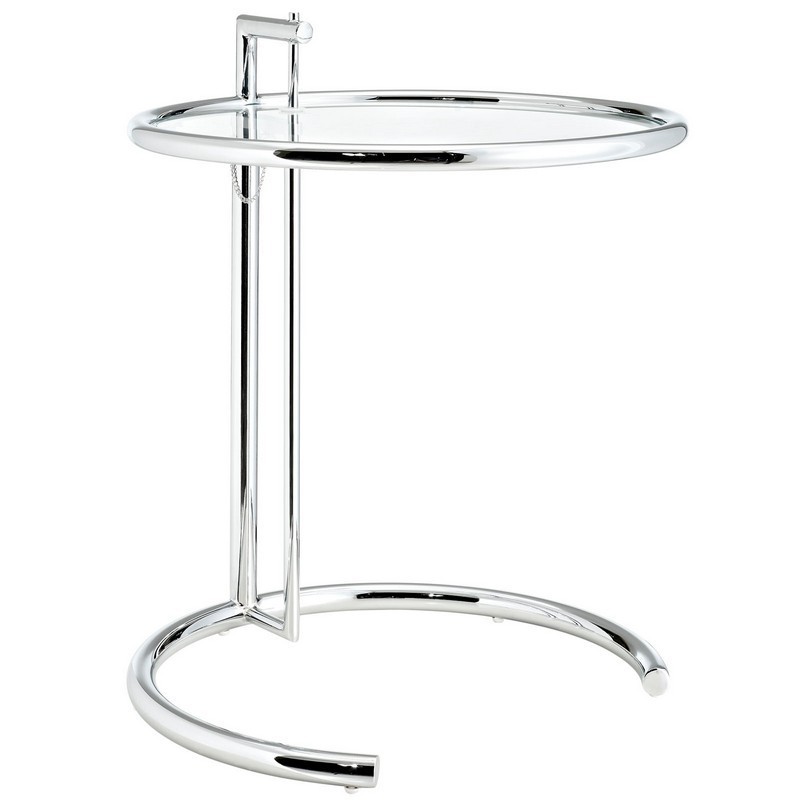 MODWAY EEI-125-SLV EILEEN GRAY 20 INCH CHROME STAINLESS STEEL END TABLE