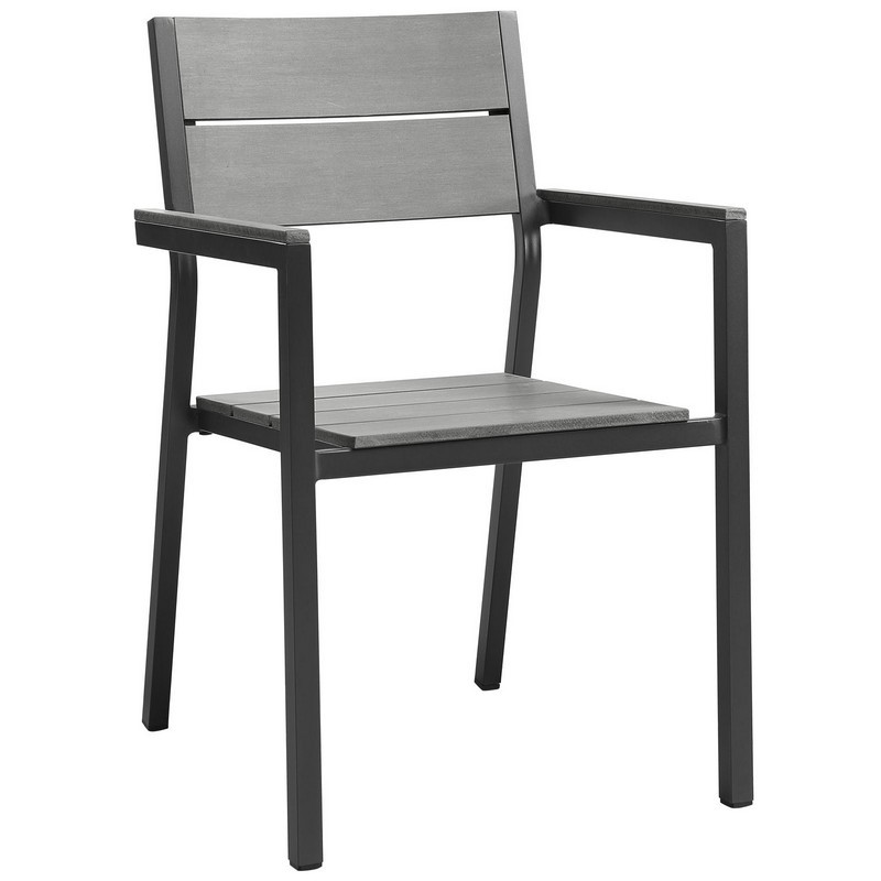 MODWAY EEI-1506 MAINE 21 1/2 INCH DINING OUTDOOR PATIO ARMCHAIR