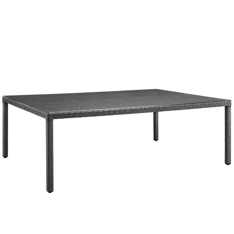 MODWAY EEI-1933-CHC SOJOURN 90 1/2 INCH OUTDOOR PATIO DINING TABLE