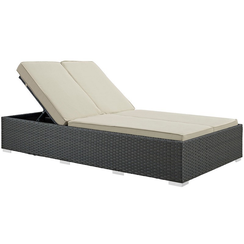 MODWAY EEI-1983 SOJOURN 47 INCH OUTDOOR PATIO SUNBRELLA DOUBLE CHAISE
