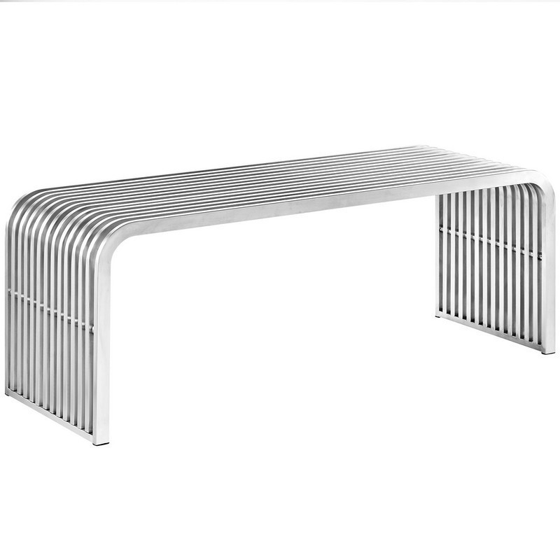 MODWAY EEI-2102-SLV PIPE 46 1/2 INCH STAINLESS STEEL BENCH