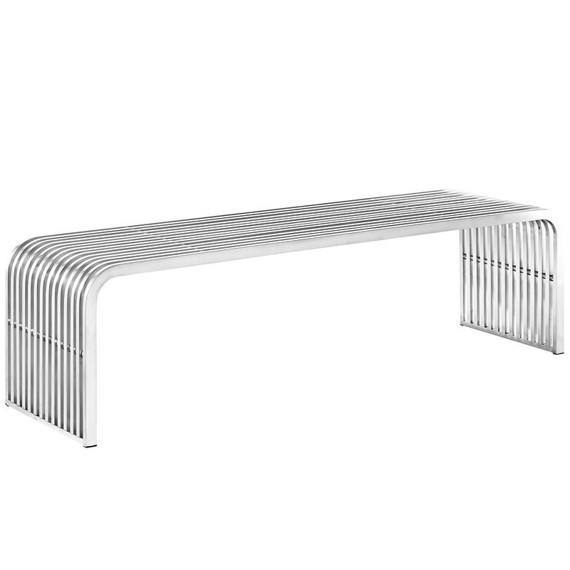 MODWAY EEI-2103-SLV PIPE 60 INCH STAINLESS STEEL BENCH
