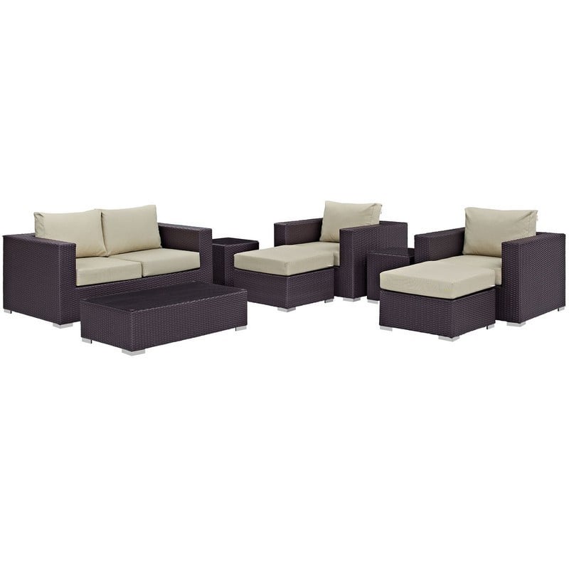 MODWAY EEI-2159 CONVENE 8 PIECE OUTDOOR PATIO SOFA SET