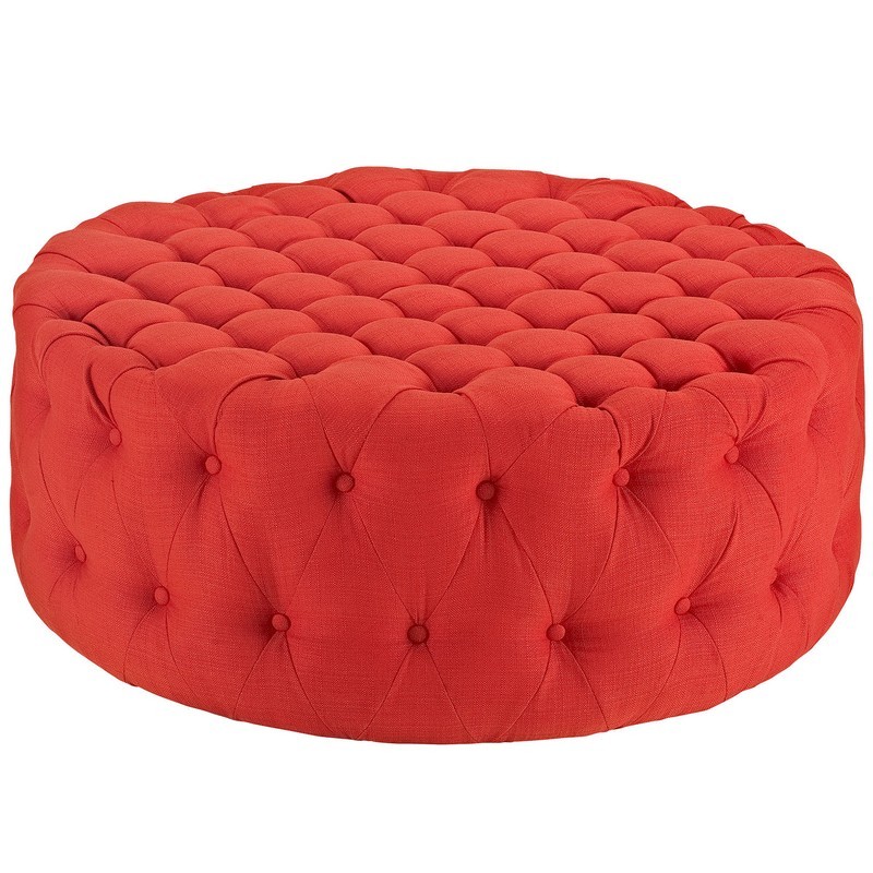 MODWAY EEI-2225 AMOUR 40 INCH UPHOLSTERED FABRIC OTTOMAN